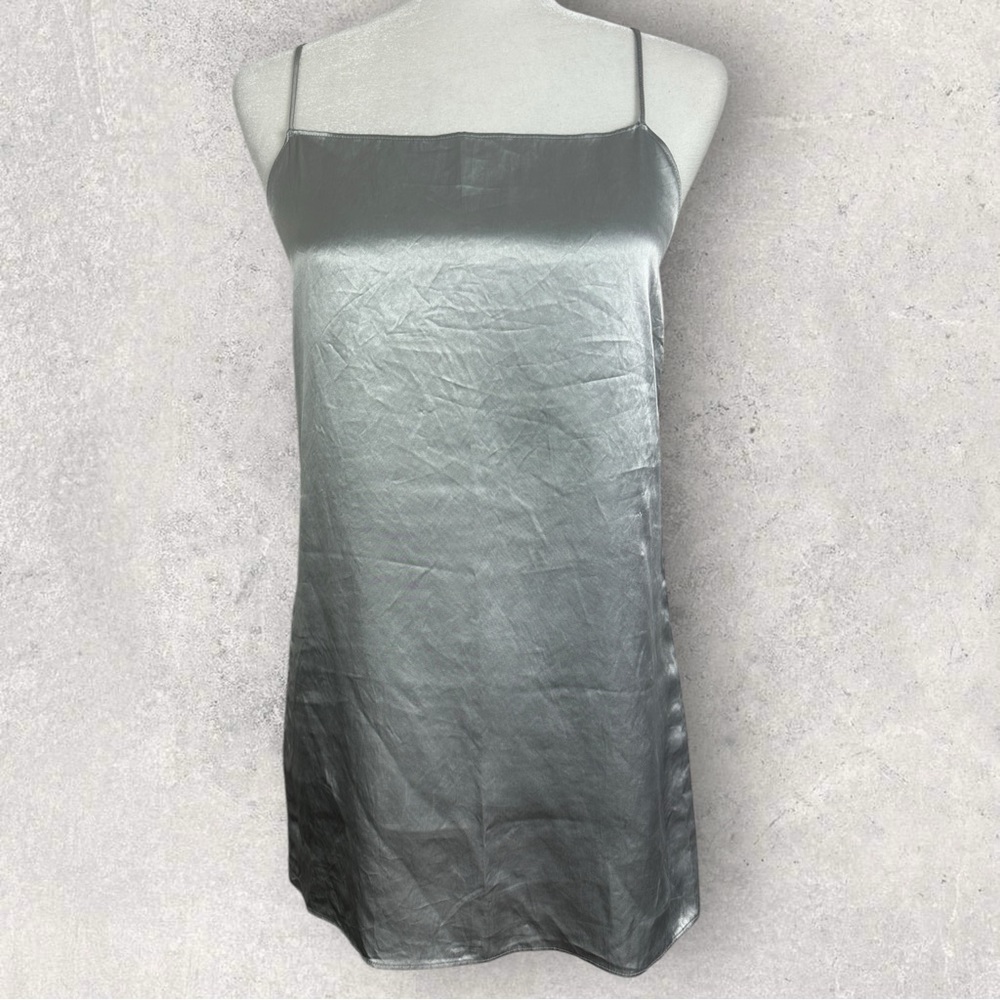 Aritzia Babaton Silver Slip Dress Womens Size XS Party Y2K Style 75648 Mini 90s